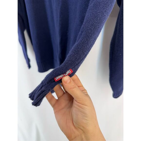 Vintage 90s Warner Bros Women’s Blue Tweety Looney Tunes Oversized Sweater XL - Picture 9 of 11